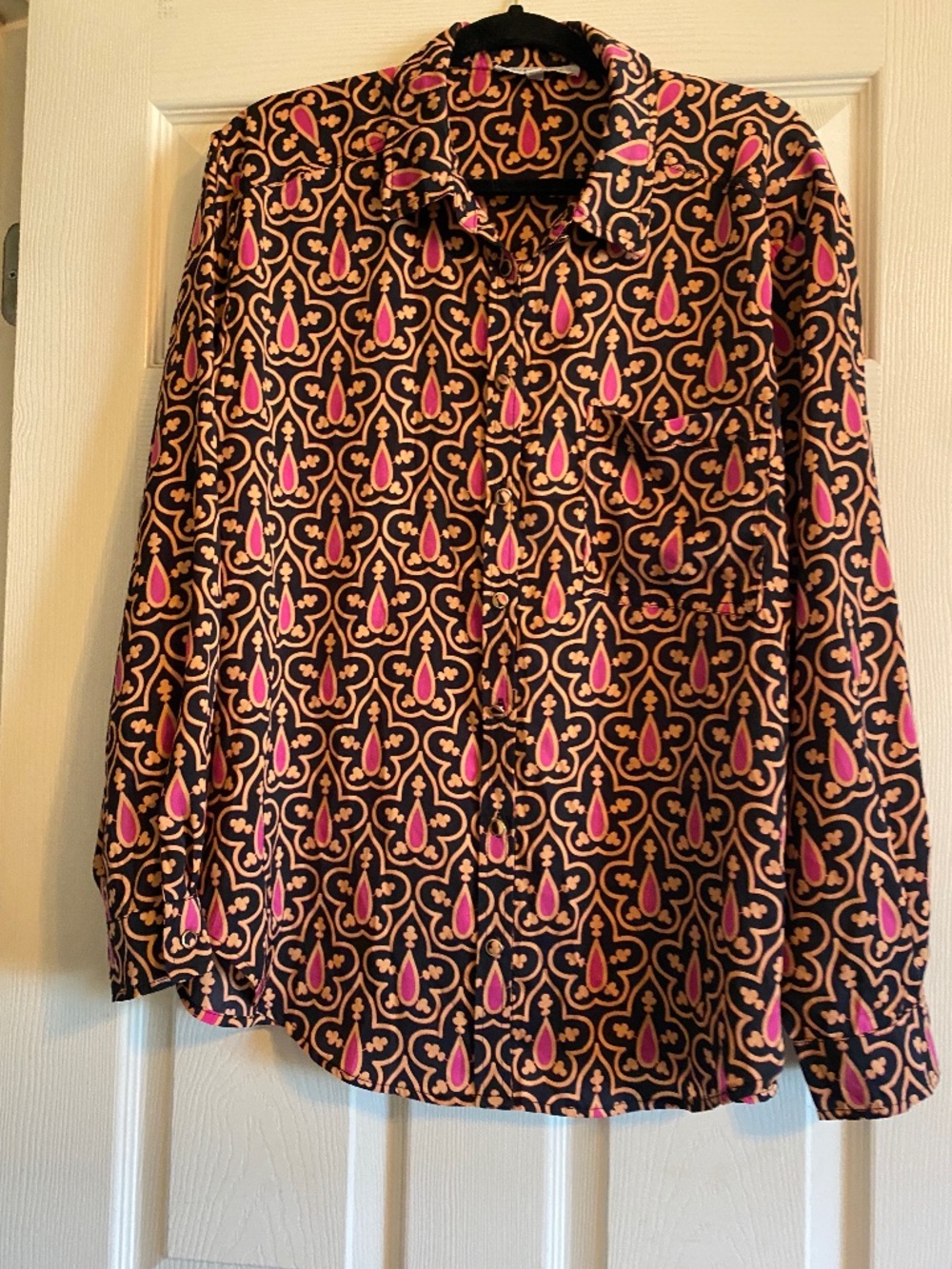Rose+olive button down blouse